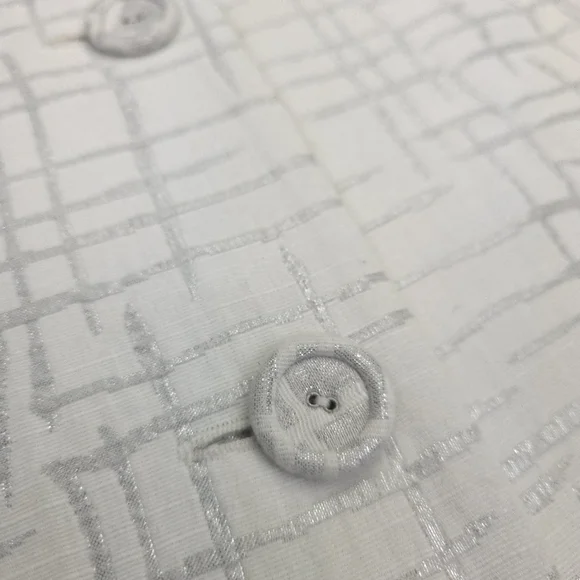 Madison Studio White Silver Blazer Jacket Sz 12 - Picture 4 of 12